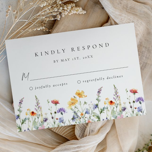 Watercolor Wildflower Wedding RSVP Card (Creator Uploaded)