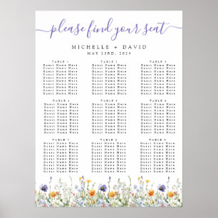 Watercolor Wildflower Wedding Seating Chart