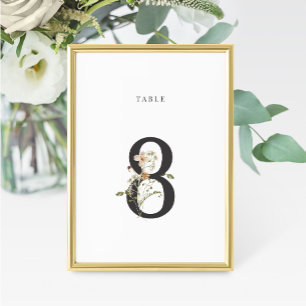Watercolor Wildflower Wedding Table Number 8