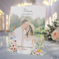 Watercolor Wildflower Wedding Welcome Sign