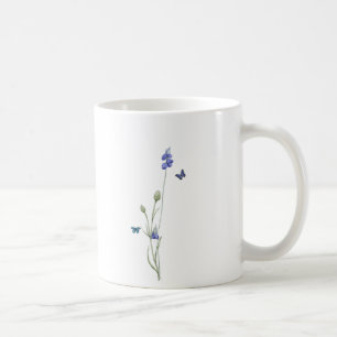 Watercolor Wildflowers and Blue Watercolor stripes Coffee Mug