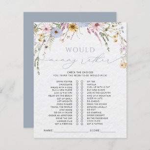 Watercolor Wildflowers Baby Shower Game