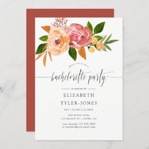 Watercolor wildflowers Bachelorette Party Invite