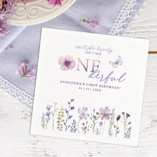 Watercolor Wildflowers Birthday Napkins