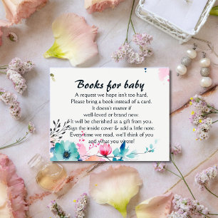 Watercolor Wildflowers Blooming Baby Book Request Enclosure Card