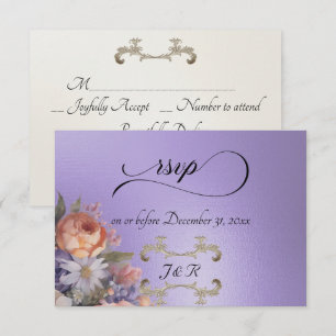 Watercolor Wildflowers - Blue Lilac RSVP Card