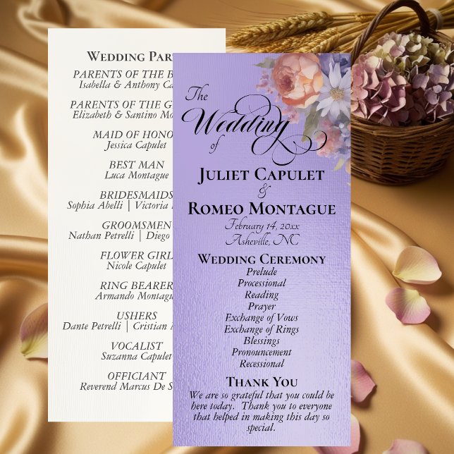 Watercolor Wildflowers - Blue Lilac Wedding Program (Creator Uploaded)