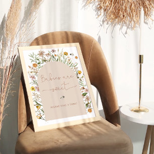 Watercolor Wildflowers Boho Babies are Sweet Poster