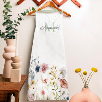 Watercolor Wildflowers Boho Stylish with Monogram