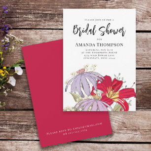 Watercolor Wildflowers Bridal Shower Custom  Invitation