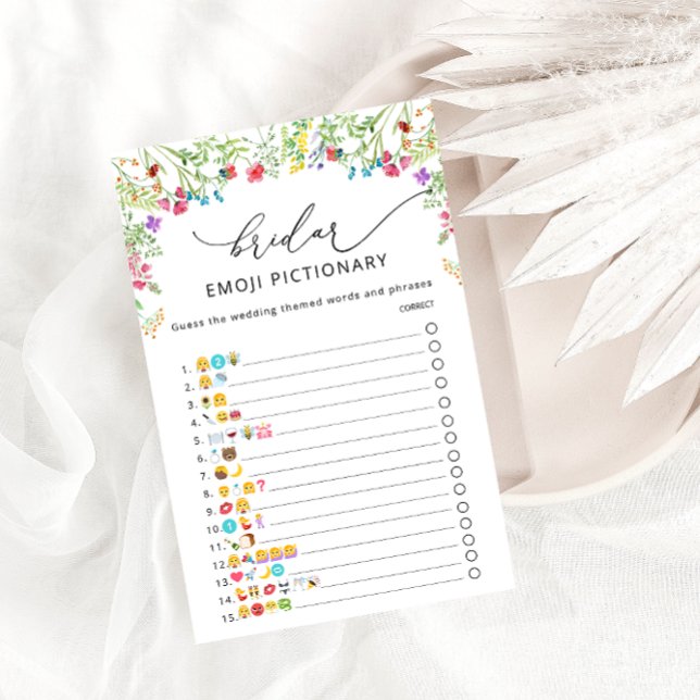 Watercolor Wildflowers Bridal Shower Emoji Game  (Creator Uploaded)