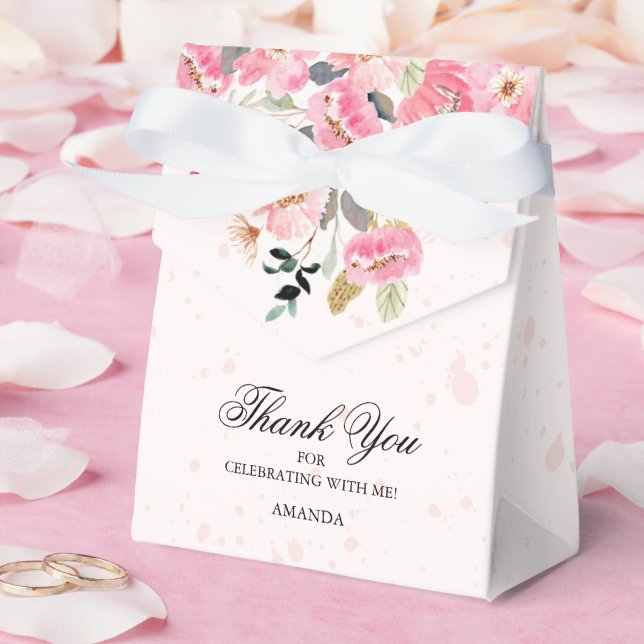 Watercolor Wildflowers Bridal Shower Favour Box (Wedding)