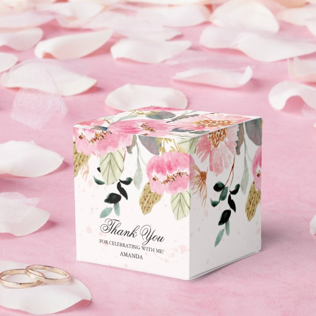 Watercolor Wildflowers Bridal Shower Favour Box (Wedding)