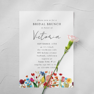 Watercolor Wildflowers Bridal Shower Invitation