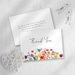 Watercolor Wildflowers Bridal Shower Thank You Card<br><div class="desc">Send thanks to friends and family for celebrating with you with this beautiful bridal shower thank you card.</div>