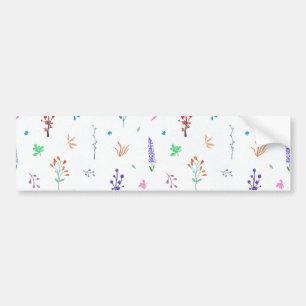 Watercolor Wildflowers Bumper Sticker