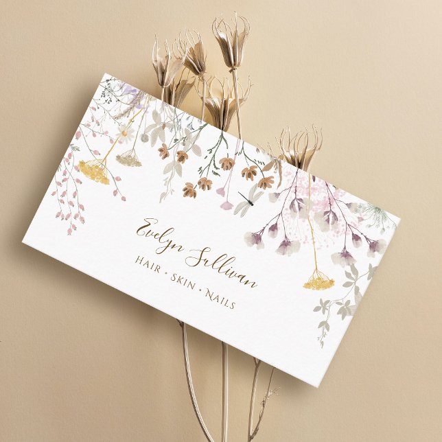 Watercolor wildflowers business card (Creator Uploaded)