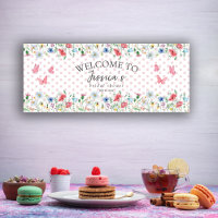 Watercolor Wildflowers Butterflies Bridal Shower 