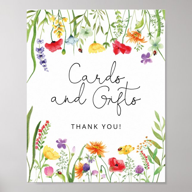 Watercolor Wildflowers Cards and Gifts Poster (Front)