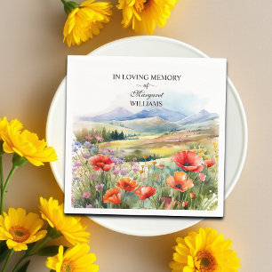Watercolor Wildflowers Celebration Of Life Funeral Napkin