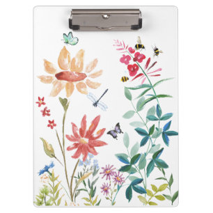 Watercolor Wildflowers Clipboard