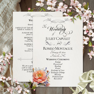 Watercolor Wildflowers - Cream Wedding Program