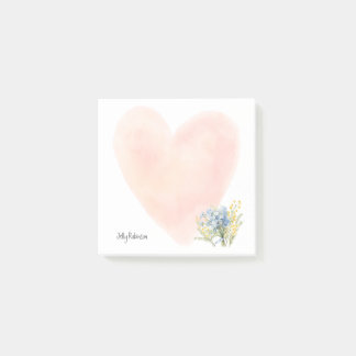 Watercolor Wildflowers Custom Name Floral Post-it  Post-it Notes