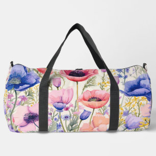 Watercolor Wildflowers Duffle Bag