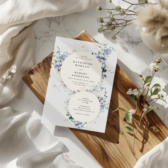 Watercolor Wildflowers Elegant Wedding Invitation (Creator Uploaded)