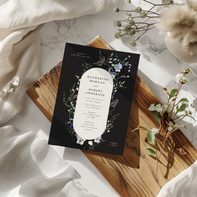 Watercolor Wildflowers Elegant Wedding Invitation (Creator Uploaded)