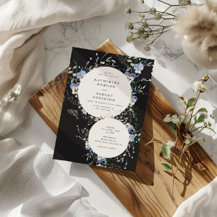 Watercolor Wildflowers Elegant Wedding Invitation