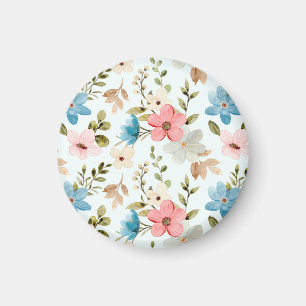 Watercolor Wildflowers Floral Pattern-67676 Magnet