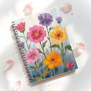 Watercolor Wildflowers   Flower Field Painting  Notebook