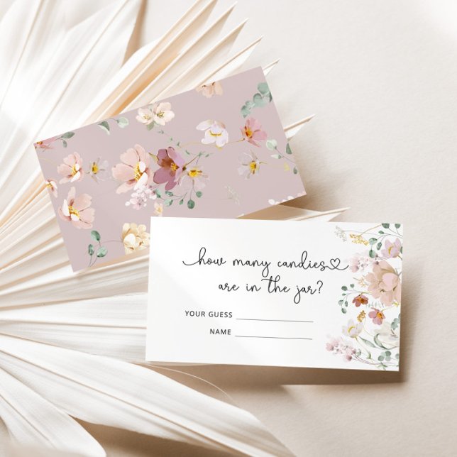 Watercolor wildflowers guess how many candies enclosure card (Creator Uploaded)