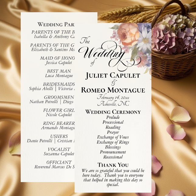 Watercolor Wildflowers - Ivory Wedding Program (Creator Uploaded)