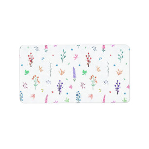 Watercolor Wildflowers Label