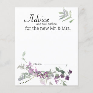 Watercolor Wildflowers Lavender Floral Advice Card