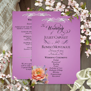 Watercolor Wildflowers - Lavender Wedding Program
