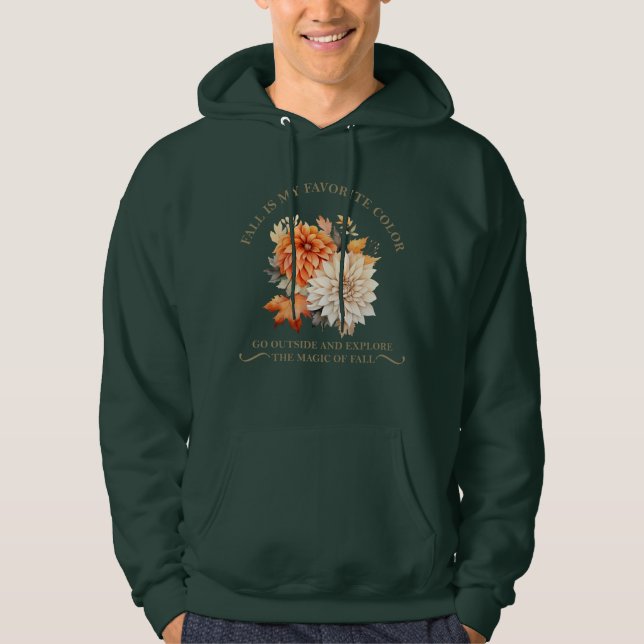 Watercolor wildflowers leaves fall autumn quotes hoodie (Front)