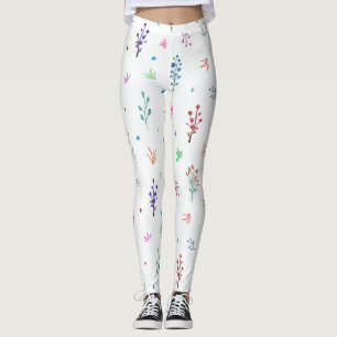 Watercolor Wildflowers Leggings
