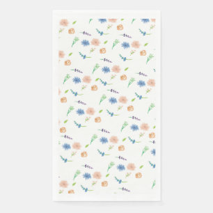 Watercolor Wildflowers Pastel Painted Pattern   Napkin
