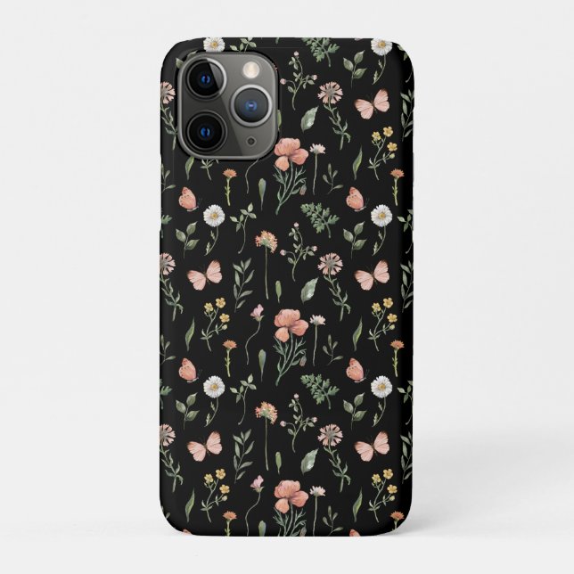 Watercolor Wildflowers Pattern Case-Mate iPhone Case (Back)