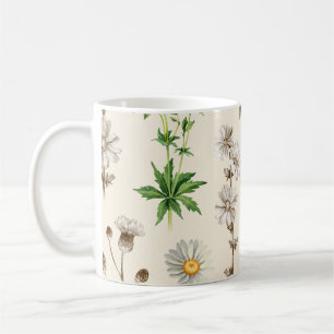 Watercolor wildflowers pattern. coffee mug