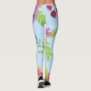 Watercolor Wildflowers Pattern Leggings