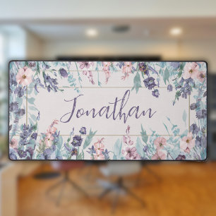 Watercolor Wildflowers Personalised Desk Mat
