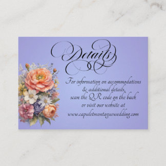 Watercolor Wildflowers, QR Code - Sky Blue Enclosure Card