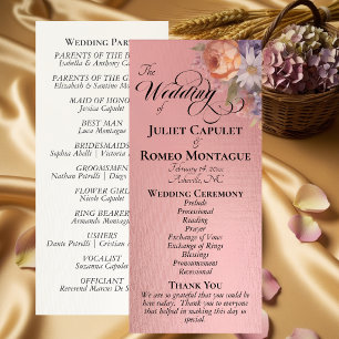 Watercolor Wildflowers - Rose Gold Wedding Program