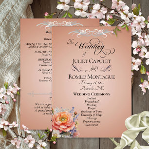 Watercolor Wildflowers - Rose Gold Wedding Program