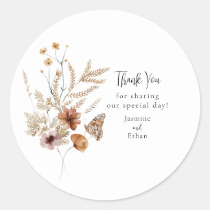 Watercolor Wildflowers Round Sticker