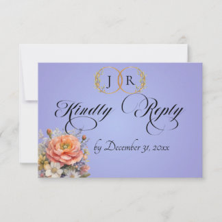 Watercolor Wildflowers - Sky Blue RSVP Card